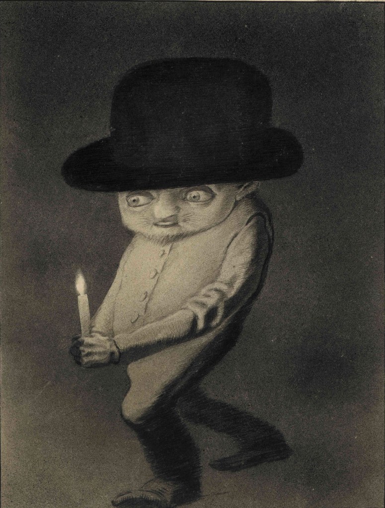 Zwerg mit Kerze (Dwarf with Candle; 1901/02), Alfred Kubin.