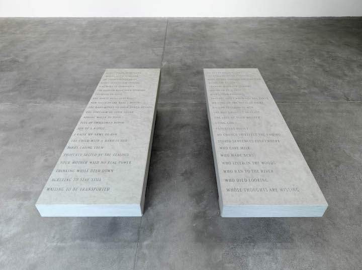 Memorial Bench I & II (1996), Jenny Holzer. Photo: Ken Adlard © 2015 Jenny Holzer, member Artists Rights Society (ARS), NY