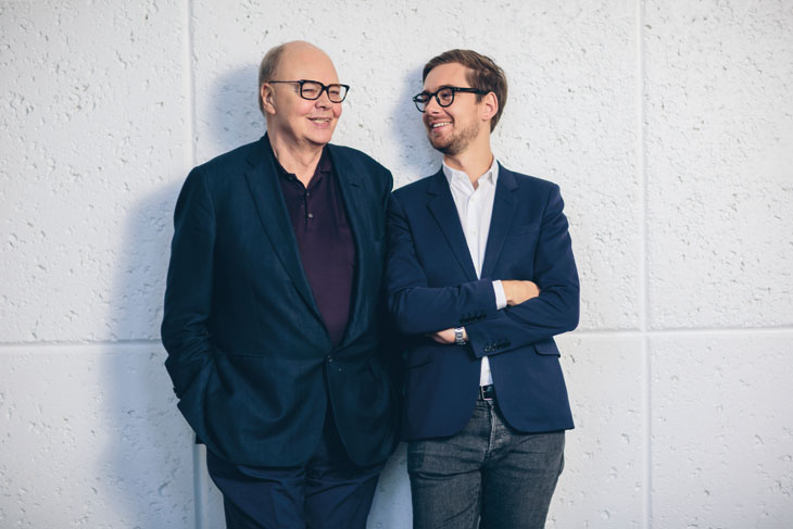 Nicholas and Alex Logsdail, respectively the founder and international director of Lisson Gallery. Photo: Rob Chamorro
