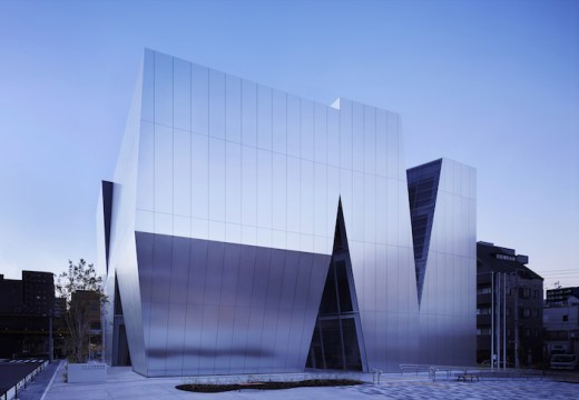 Exterior view of the Sumida Hokusai Museum, designed by Kazuyo Sejima