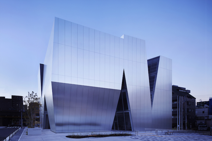 Exterior view of the Sumida Hokusai Museum, designed by Kazuyo Sejima