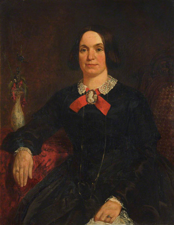Portrait of a Lady in a Black Dress with a Cameo on a Red Ribbon. Artist unknown. Peterhouse, University of Cambridge
