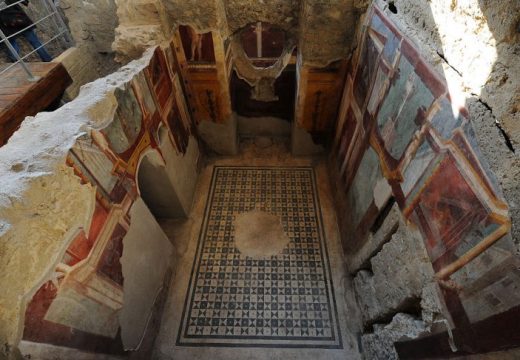 Frescoes in the Criptoporticus Domus, restored as part of the Great Pompeii Project, December 2015, MARIO LAPORTA/AFP/Getty Images