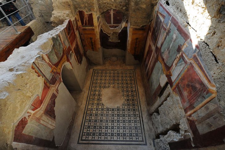 Frescoes in the Criptoporticus Domus, restored as part of the Great Pompeii Project, December 2015, MARIO LAPORTA/AFP/Getty Images