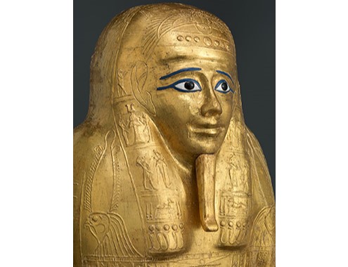 Gilded coffin lid for the priest Nedjemankh (detail; late Ptolemaic Period, 150–50 BC). © The Metropolitan Museum of Art