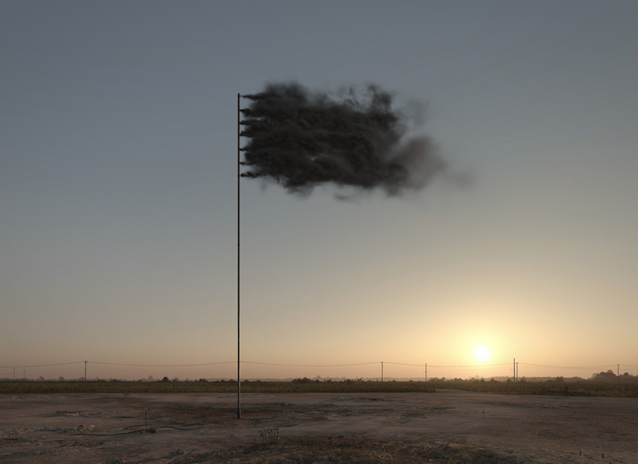 Western Flag (Spindletop Texas) (3D simulation; 2017), John Gerrard. Courtesy of the artist and Simon Preston Gallery, New York & Thomas Dane Gallery, London, © John Gerrard