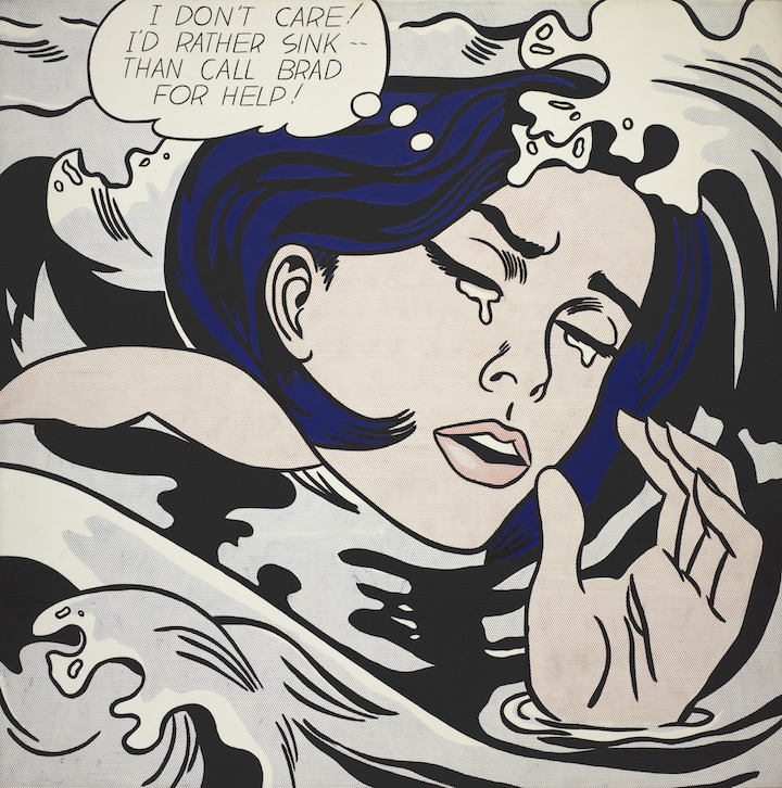 Drowning Girl (1963), Roy Lichtenstein. © Estate of Roy Lichtenstein New York, Adagp, Paris 2017