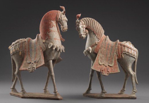 Pair of caparisoned horses, China, Northern Qi period (550–577 AD), ht. 63cm. Eskenazi (price on application)