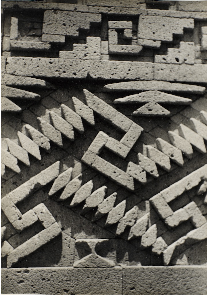 Photograph of the details in the stonework at Mitla, ca. 1937, Josef Albers. © 2017 The Josef and Anni Albers Foundation/Artists Rights Society (ARS), New York