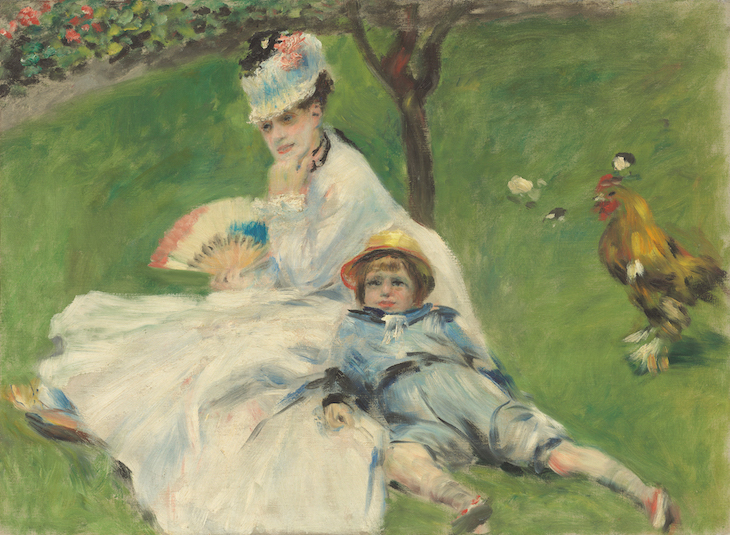 Mme Monet et son fils Jean dans le jardin à Argenteuil