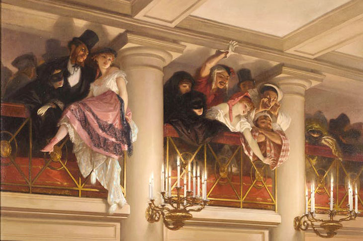 Le Bal de l'Opéra (detail; 1866), Eugène Giraud. Musée Carnavalet