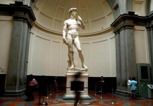 Michelangelo's marble statue of 'David', pictured at the Galleria dell'Accademia in Florence on 24 May 2004.