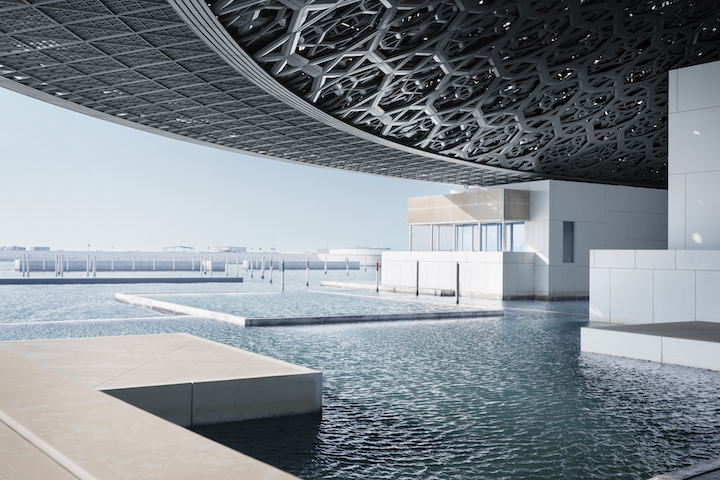 View overlooking the sea at Louvre Abu Dhabi. © Louvre Abu Dhabi, Photography: Mohamed Somji