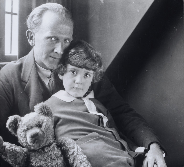 A.A. Milne, Christopher Robin Milne and Pooh Bear, 1926, photograph by Howard Coster. © National Portrait Gallery