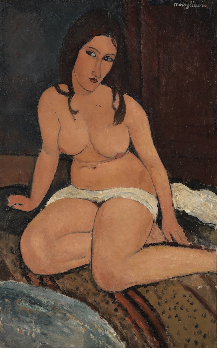Seated Nude (1917), Modigliani. Royal Museum of Fine Arts Antwerp, Lukasart in Flanders Photo credit: Hugo Maertens