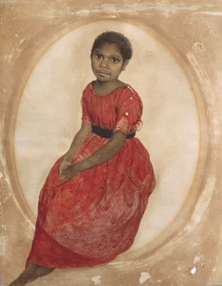 Mithina Mathinna (1842), Thomas Bock. Courtesy Tasmanian Museum and Art Gallery