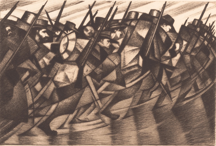 Returning to the Trenches (1916), C.R.W. Nevinson.