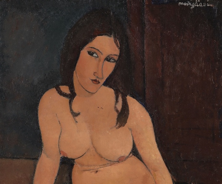 Seated Nude (detail; 1917), Modigliani. Royal Museum of Fine Arts Antwerp, Lukasart in Flanders Photo credit: Hugo Maertens