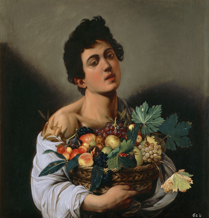 Boy With a Basket of Fruit (c. 1593–94), Caravaggio. Ministero de Beni e delle Attività Culturali e del Turismo–Galleria Borghese