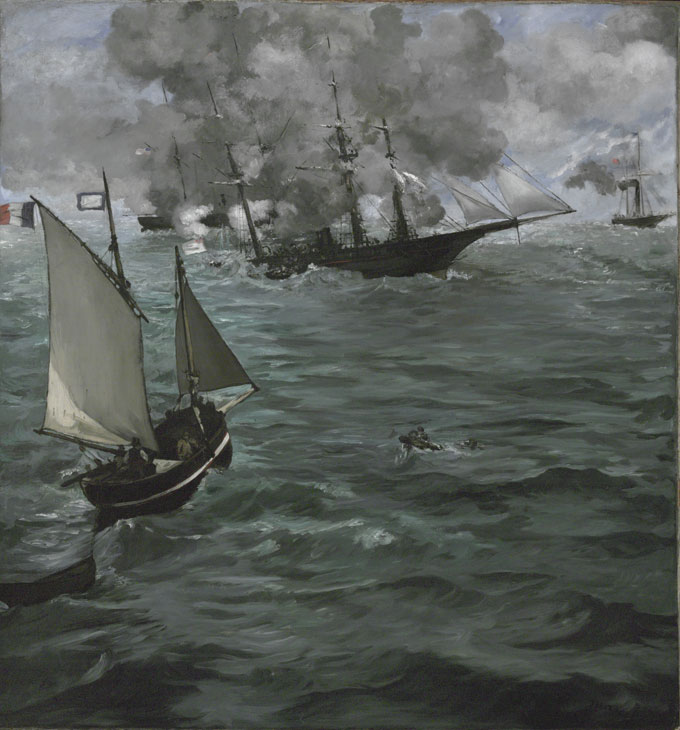 The Battle of the U.S.S. 'Kearsarge' and the C.S.S. 'Alabama' (1864), Édouard Manet. Philadelphia Museum of Art, John G. Johnson Collection