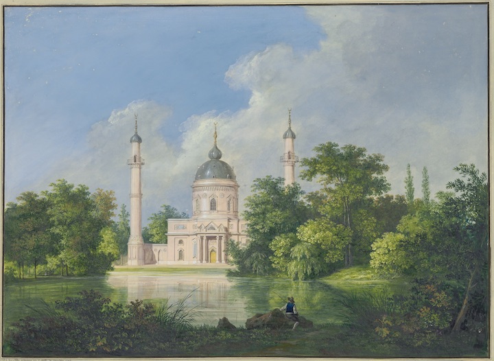 The red mosque in the park in Schwetzingen (1793), Karl Kuntz. Albertina, Wien