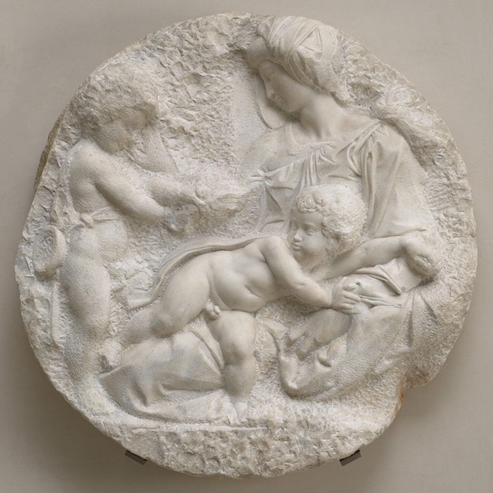 The Virgin and the Child with the Infant St John (or Taddei Tondo) (ca. 1504–05), Michelangelo. © Royal Academy of Arts, London; Photographer: Prudence Cuming Associates Limited 