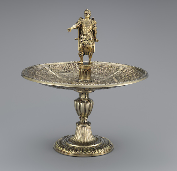 Galba figure and Caligula dish from the Aldobrandini Tazze, ca. 1587–99, Netherlandish? Casa-Museu Medeiros e Almeida, Lisbon