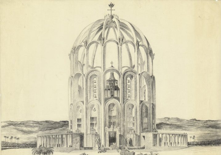 Belo Horizonte, Cathedral study (1942–50), Clemens Holzmeister. Albertina, Wien