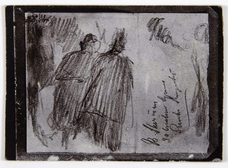 Photograph of drawing 'Detectives in London', Medardo Rosso
