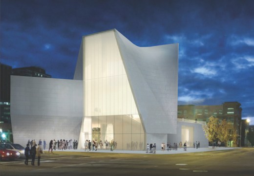 Rendering of the Broad Street entrance of VCU's Institute for Contemporary Art at the Markel Center. © Steven Holl Architects and the Institute for Contemporary Art, VCU