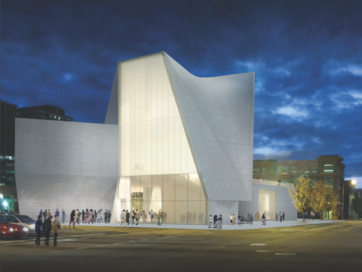 Rendering of the Broad Street entrance of VCU's Institute for Contemporary Art at the Markel Center. © Steven Holl Architects and the Institute for Contemporary Art, VCU