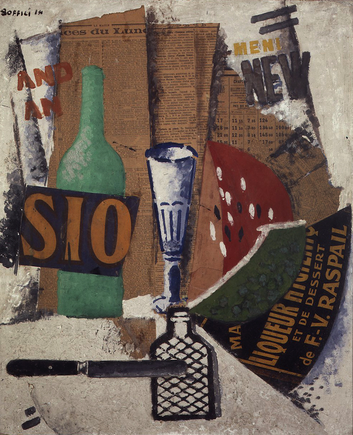 Watermelon and Liqueurs (1914), Ardengo Soffici. Courtesy: Pinacoteca di Brera, Milan