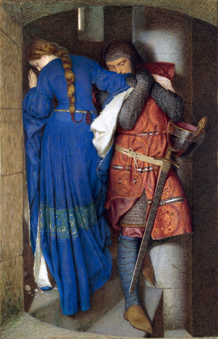 Hellelil and Hildebrand, the Meeting on the Turret Stairs (1864), Frederic William Burton. National Gallery of Ireland, Dublin
