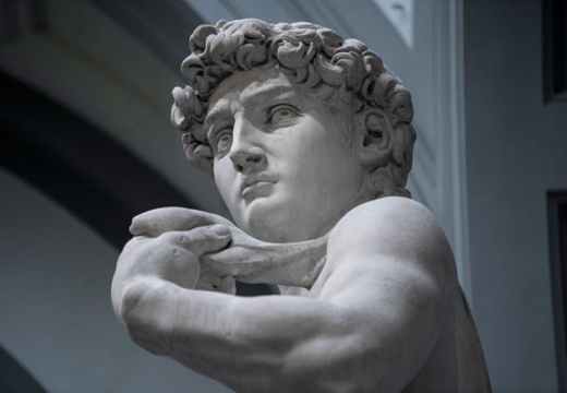 Michelangelo's David at the Galleria dell'Accademia in Florence. Still from Great Art (dir. David Bickerstaff)