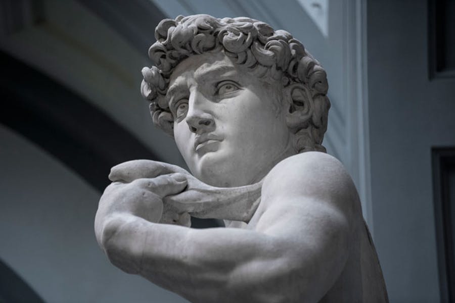 Michelangelo's David at the Galleria dell'Accademia in Florence. Still from Great Art (dir. David Bickerstaff)