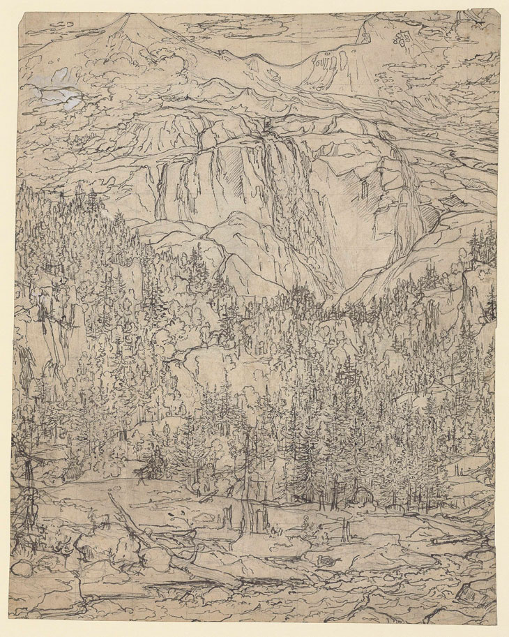 The Schmadribach Waterfall above Lauterbrunnen (c.1793), Joseph Anton Koch. Purchased by the British Museum with the assistance of The Art Fund, the American Friends of the British Museum, the Tavolozza Foundation, Charles Booth-Clibborn, the Wakefield Trust and the Ottley Group