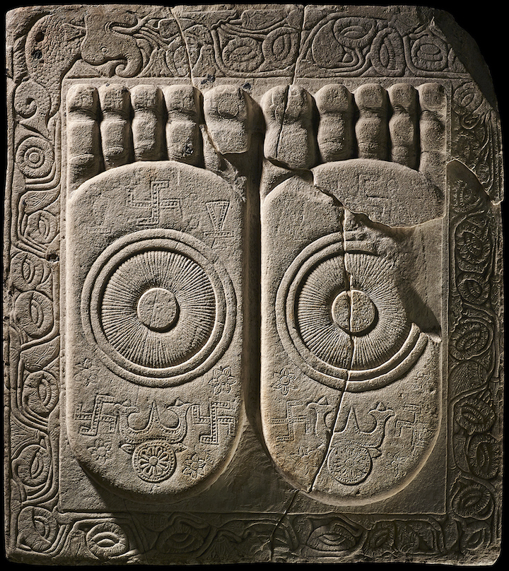 Footprints of the Buddha (c. 100–300), found at Amavarati, India. © Trustees of the British Museum