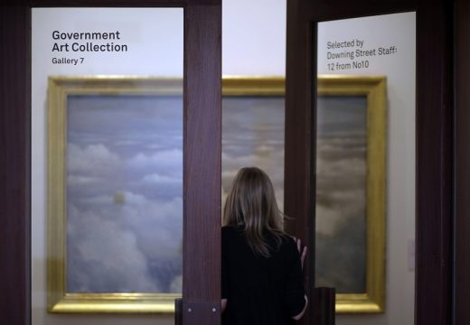 C.R.W Nevinson's Battlefields of Britain, part of the Government Art collection, on display at the Whitechapel Gallery, London, in 2012.