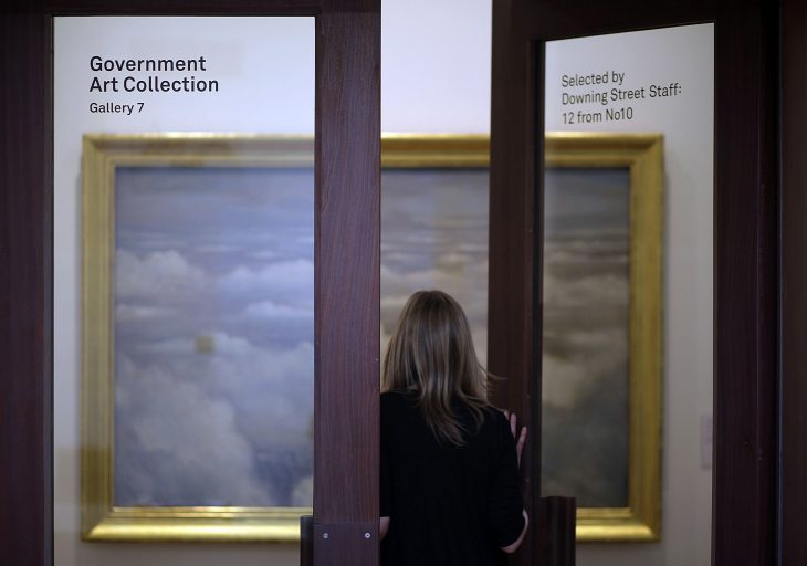 C.R.W Nevinson's Battlefields of Britain, part of the Government Art collection, on display at the Whitechapel Gallery, London, in 2012.