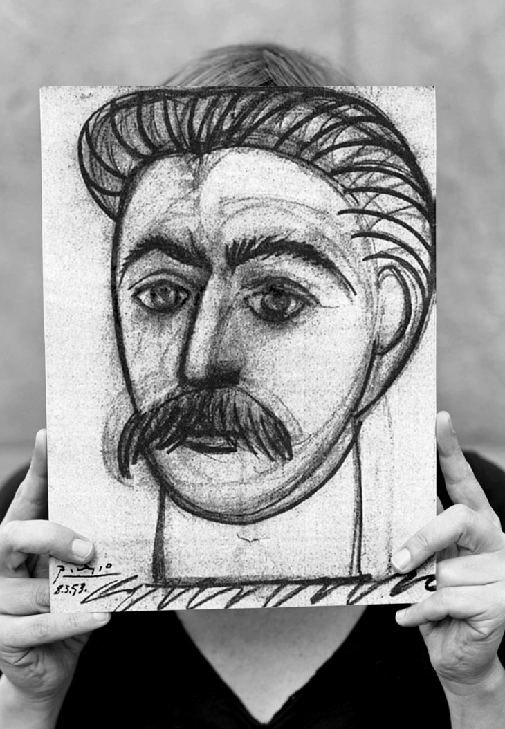 Stalin by Picasso or Portrait of Woman with Moustache Façade-banner (2008), Lene Berg. Courtesy of the artist