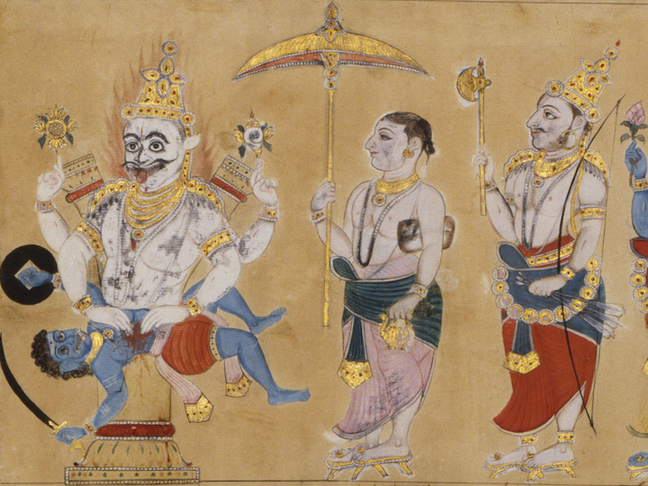 Detail of a scroll drawing showing the ten avatars of Vishnu, c. 1771–79, Andhra Pradesh, India. © Victoria and Albert Museum