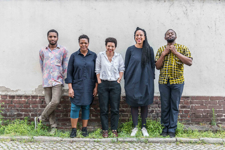 Curatorial team of the 10th Berlin Biennale for Contemporary Art: Thiago de Paula Souza, Gabi Ngcobo, Nomaduma Rosa Masilela, Yvette Mutumba, Moses Serubiri.