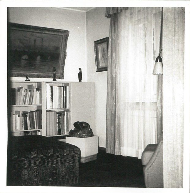 Undated photograph of Cornelius Gurlitt's house in Salzburg, showing 'Waterloo Bridge' (1903) by Claude Monet, 'Still Life with Glass and Fruit' (1909) by Pablo Picasso, and 'Danaïde' (1885) by Auguste Rodin.