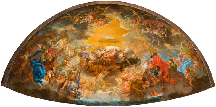 Painted model for the apse fresco of the Gesù (1690), Giovanni Battista Gaulli. Church of the Gesù, Rome.