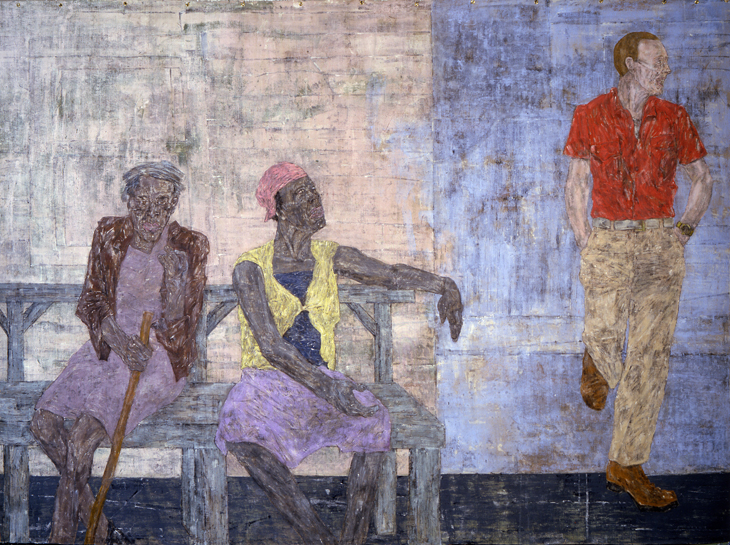 Two Black Women and a White Man (1986), Leon Golub. 