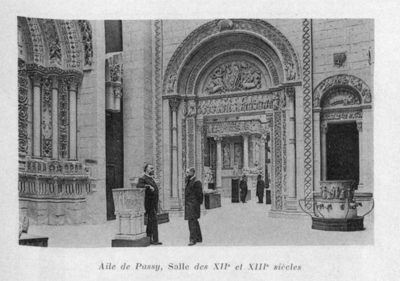 Twelfth- and 13th-century galleries at the Trocadéro, Paris, from 'Catalogue général du Musée de sculpture comparée au Palais du Trocadéro (moulages)' (1910) by Camille Enlart and Jules Roussel.