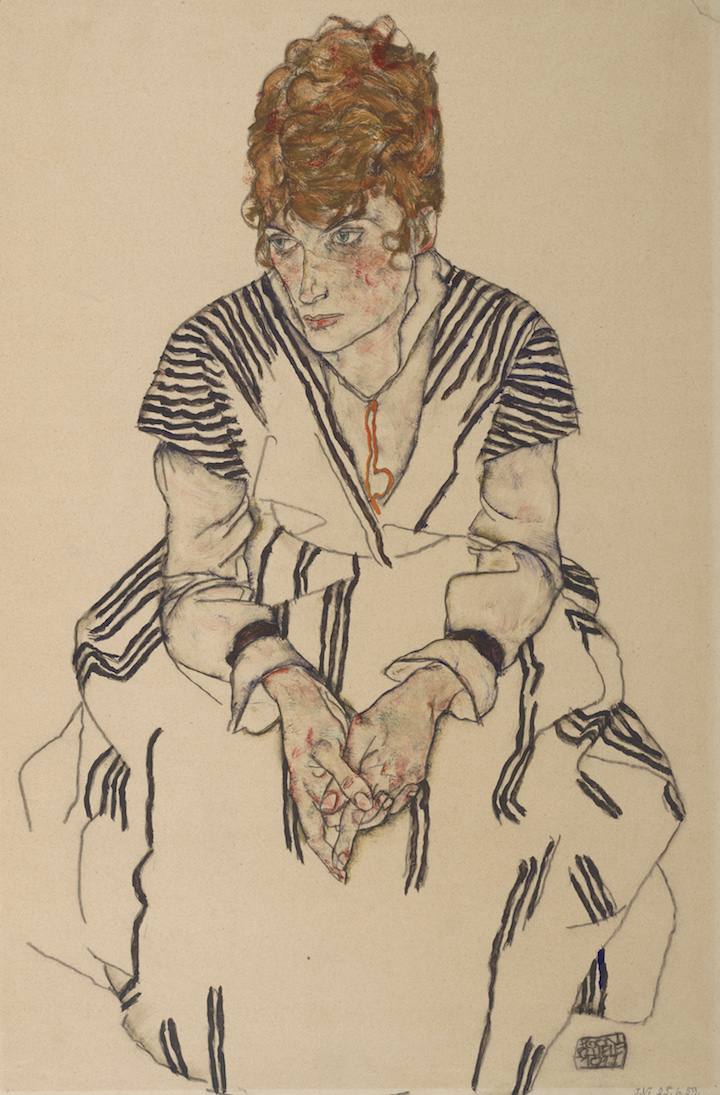 Portrait of the Artist's Sister-in-law Adele Harms (1917), Egon Schiele. Courtesy of Albertina, Vienna and Museum of Fine Arts, Boston
