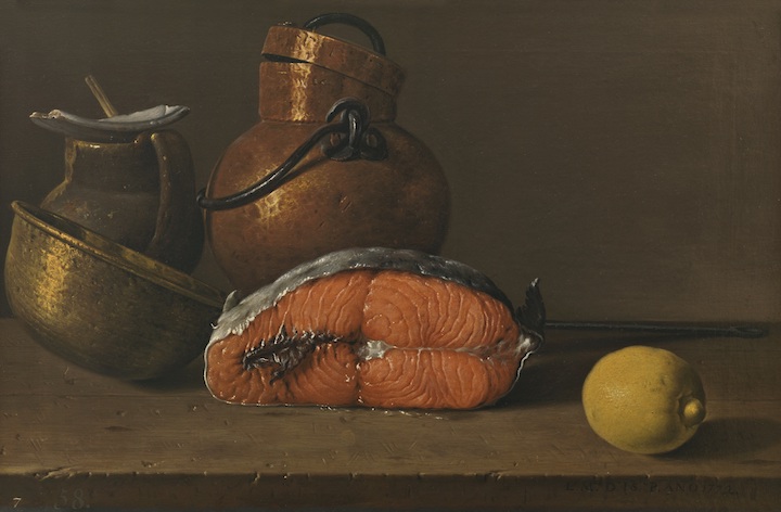 Still Life with Salmon, Lemon and Three Vessels (1772), Luis Egidio Meléndez. © Museo Nacional del Prado