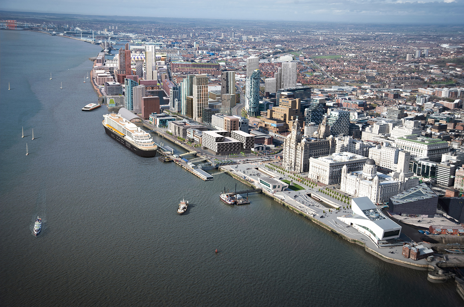A rendering of how the waterfront might look after the planned Liverpool Waters redevelopment