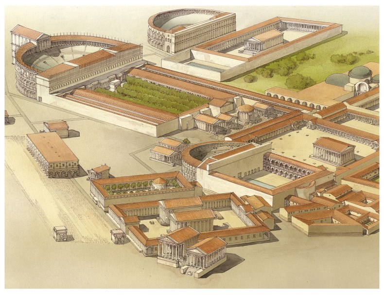 Rendering of the Campus Martius in The Atlas of Ancient Rome, edited by Andrea Carandini, courtesy Princeton University Press